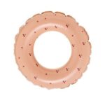 Colac de inot gonflabil pentru copii, Portocaliu, Model cu cirese, Embo, diametru 70 cm