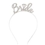 Coronita pentru Mireasa, Embo, Model Bride, cu Cristale, Marime Universala, 12.5 x 14.5 cm, Alb