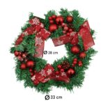 Coronita de Craciun pentru usa, Rosu/Verde, 35 cm, PVC, Artificiala, Decorata, Interior/Exterior, Embo - imagine 6