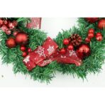 Coronita de Craciun pentru usa, Rosu/Verde, 35 cm, PVC, Artificiala, Decorata, Interior/Exterior, Embo - imagine 9