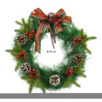 Coronita de Craciun pentru usa, Rosu/Verde, 40 cm, PVC, Artificiala, Decorata, Interior/Exterior, Embo - imagine 6