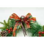 Coronita de Craciun pentru usa, Rosu/Verde, 40 cm, PVC, Artificiala, Decorata, Interior/Exterior, Embo - imagine 7