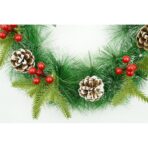 Coronita de Craciun pentru usa, Rosu/Verde, 40 cm, PVC, Artificiala, Decorata, Interior/Exterior, Embo - imagine 8