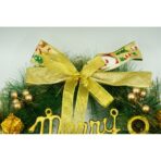 Coronita de Craciun pentru usa, Verde/Auriu, 40 cm, PVC, Artificiala, Decorata, Interior/Exterior, Embo - imagine 7