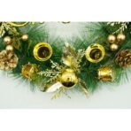 Coronita de Craciun pentru usa, Verde/Auriu, 40 cm, PVC, Artificiala, Decorata, Interior/Exterior, Embo - imagine 9