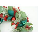 Coronita de Craciun pentru usa, Verde/Rosu, 40 cm, PVC, Artificiala, Decorata, Interior/Exterior, Embo - imagine 2