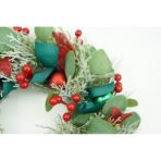 Coronita de Craciun pentru usa, Verde/Rosu, 40 cm, PVC, Artificiala, Decorata, Interior/Exterior, Embo - imagine 7
