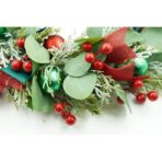Coronita de Craciun pentru usa, Verde/Rosu, 40 cm, PVC, Artificiala, Decorata, Interior/Exterior, Embo - imagine 8