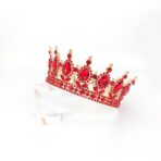 Diadema, Embo, din Aliaj, cu Cristale, Accesoriu Par, Aniversare, Nunta, Petrecere, 15.5 x 5.3 cm, Rosu - imagine 4