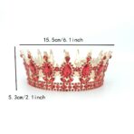 Diadema, Embo, din Aliaj, cu Cristale, Accesoriu Par, Aniversare, Nunta, Petrecere, 15.5 x 5.3 cm, Rosu - imagine 6