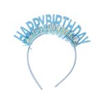Coronita Decorativa pentru Petreceri, Embo, Tema Aniversare, Model Happy Birthday, Marime Universala, Albastru
