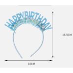 Coronita Decorativa pentru Petreceri, Embo, Tema Aniversare, Model Happy Birthday, Marime Universala, Albastru - imagine 4