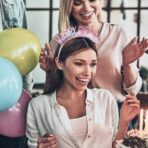 Coronita Decorativa pentru Petreceri, Embo, Tema Aniversare, Model Happy Birthday, Marime Universala, Rose - imagine 2