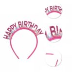 Coronita Decorativa pentru Petreceri, Embo, Tema Aniversare, Model Happy Birthday, Marime Universala, Roz - imagine 2