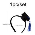 Coronita pentru Absolvent, Embo, Bentita cu Toca, Marime Universala, Tematica Absolvire, Negru-Albastru - imagine 8