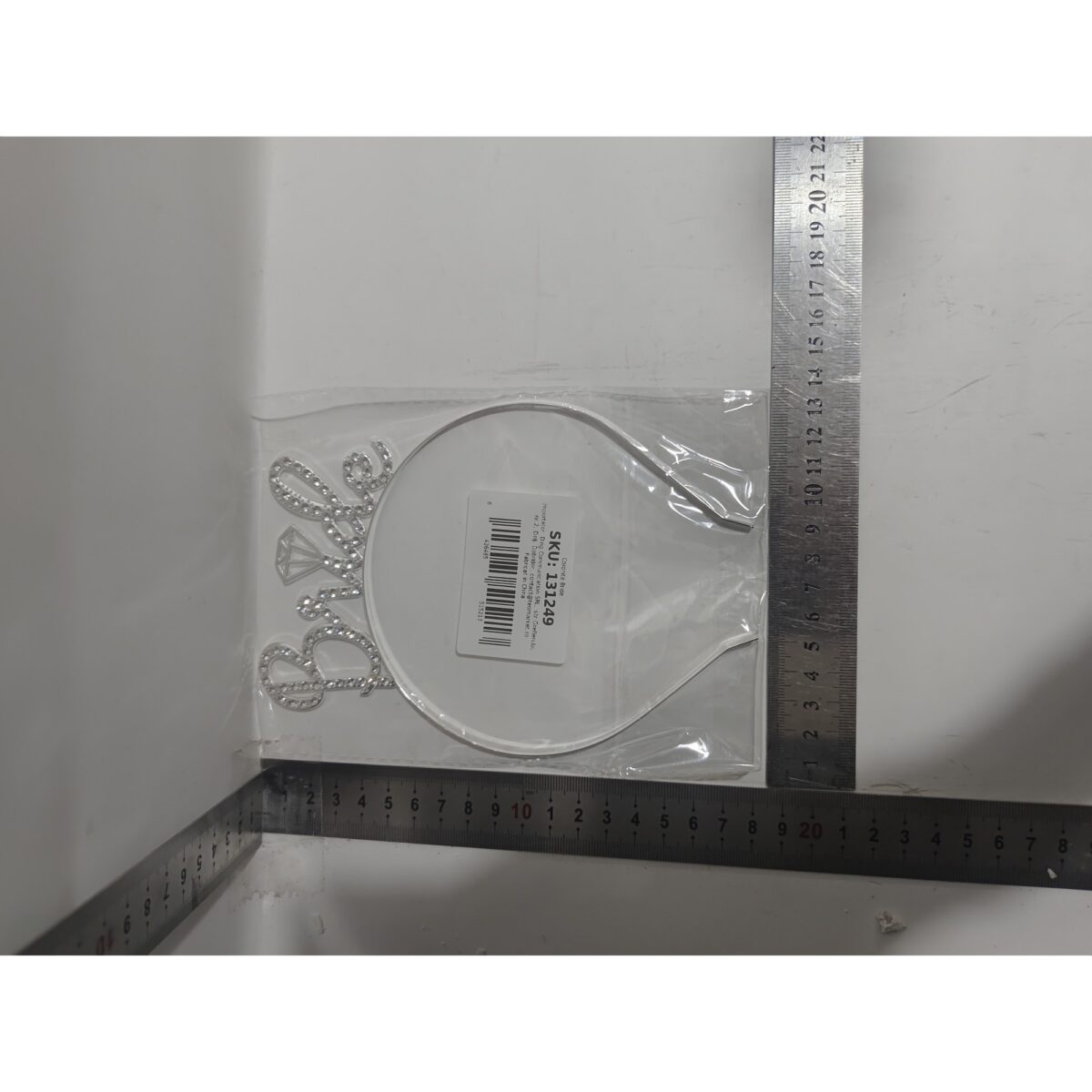 Coronita pentru Mireasa, Embo, Model Bride, cu Cristale, Marime Universala, 12.5 x 14.5 cm, Alb - imagine 6