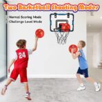 Cos de Baschet pentru Copii, Embo, cu Tablou de Bord Electronic, Minge, Pompa, 2 Moduri, Interior/Exterior, Inel Metalic si Rabatabil cu Arc, Luminos, 41x31x5 cm, Multicolor - imagine 8