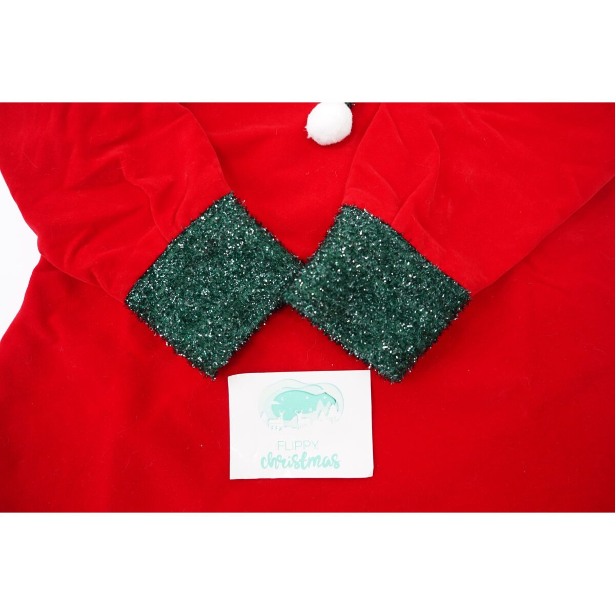 Costum Craciun pentru Fetite, Embo, Spiridus, rosu, 4 - 6 ani, catifea - imagine 4