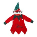 Costum Craciun pentru Fetite, Embo, Spiridus, rosu, 4 - 6 ani, catifea