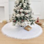 Covor pentru bradul de Craciun White Haipai, diametru 120 cm, blana cu o grosime 2.5 - 3 cm, alb - imagine 9