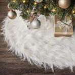 Covor pentru bradul de Craciun White Haipai, diametru 120 cm, blana cu o grosime 2.5 - 3 cm, alb - imagine 12