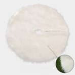 Covor pentru bradul de Craciun White Haipai, diametru 120 cm, blana cu o grosime 4 cm, alb - imagine 3