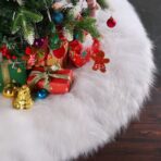 Covor pentru bradul de Craciun White Haipai, diametru 78 cm, blana grosime 7 cm, alb - imagine 9