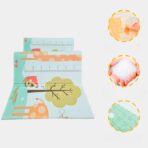 Covoras de Joaca pentru Copii Termic cu 2 Fete, Embo, Model Girafe si Pinguini, cu Spuma, Impermeabil, Antiderapant, 200cm x 180cm x 1cm - imagine 2