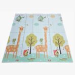 Covoras de Joaca pentru Copii Termic cu 2 Fete, Embo, Model Girafe si Pinguini, cu Spuma, Impermeabil, Antiderapant, 200cm x 180cm x 1cm - imagine 5