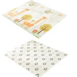 Covoras de Joaca pentru Copii Termic cu 2 Fete, Embo, Model Girafe si Pinguini, cu Spuma, Impermeabil, Antiderapant, 200cm x 180cm x 1cm