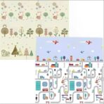 Covoras de Joaca pentru Copii Termic cu 2 Fete, Embo, Model Vulpi si Pista de Masini, cu Spuma, Impermeabil, Antiderapant, 200cm x 160cm x 0.6cm - imagine 2