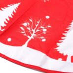 Covoras pentru Bradul de Craciun, Embo, din Tesatura Pufoasa, cu Fundite de Prindere, Model Brazi, Rosu/Alb, Diametru 90 cm - imagine 2