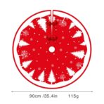 Covoras pentru Bradul de Craciun, Embo, din Tesatura Pufoasa, cu Fundite de Prindere, Model Brazi, Rosu/Alb, Diametru 90 cm - imagine 5