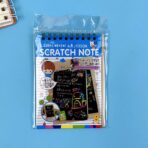 Caiet cu fise razuibile Embo, DIY Magic Scratch, 12 File, Curcubeu, Creion din Lemn, Cartonase negre, 14.5 x 10 cm, albastru - imagine 2