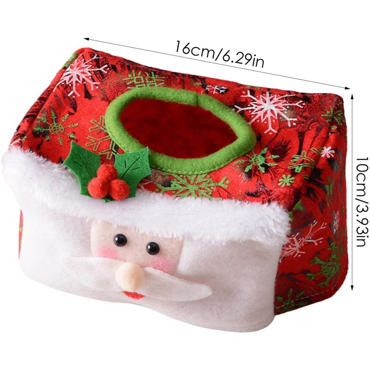 Cutie Decorativa pentru Servetele, Embo, Model Mos Craciun, Tematica Craciun, 16 x 10 cm, Rosu - imagine 2