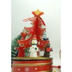 Cutiuta muzicala decorata de Craciun, Bradut, Rosu, din Lemn, 12 cm x 22 cm, Interior, Embo - imagine 4