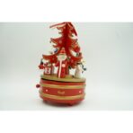 Cutiuta muzicala decorata de Craciun, Bradut, Rosu, din Lemn, 12 cm x 22 cm, Interior, Embo - imagine 7