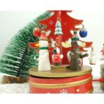 Cutiuta muzicala decorata de Craciun, Bradut, Rosu, din Lemn, 12 cm x 22 cm, Interior, Embo - imagine 8