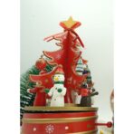 Cutiuta muzicala decorata de Craciun, Bradut, Rosu, din Lemn, 12 cm x 22 cm, Interior, Embo - imagine 10