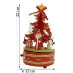 Cutiuta muzicala decorata de Craciun, Bradut, Rosu, din Lemn, 12 cm x 22 cm, Interior, Embo - imagine 11