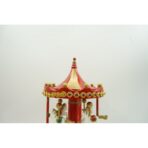 Cutiuta muzicala decorata de Craciun, Carusel rotativ, Rosu, din Lemn, Interior, Embo - imagine 8