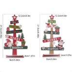 Decoratiune de Craciun din Lemn, Embo, pentru Masa, Scris We Wish You A Merry Christmas, Model Bradut, 21.5x12.2x4 cm, Multicolor - imagine 2