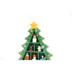 Decoratiune Craciun, Brad, Verde, 3 randuri cu ornamente, 12 cm x 18 cm, Lemn, Embo - imagine 4