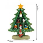 Decoratiune Craciun, Brad, Verde, 3 randuri cu ornamente, 12 cm x 18 cm, Lemn, Embo - imagine 5