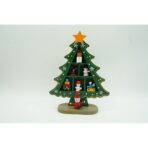 Decoratiune Craciun, Brad, Verde, 3 randuri cu ornamente, 12 cm x 18 cm, Lemn, Embo - imagine 6