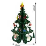 Decoratiune Craciun, Brad, Verde, 6 cavitati cu ornamente, 12 cm x 20 cm, Lemn, Embo - imagine 6