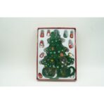 Decoratiune Craciun, Brad, Verde, 6 cavitati cu ornamente, 12 cm x 20 cm, Lemn, Embo - imagine 9