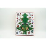 Decoratiune Craciun, Brad, Verde, 8 cavitati cu ornamente, 18.5 cm x 25 cm, Lemn, Embo - imagine 3