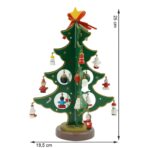 Decoratiune Craciun, Brad, Verde, 8 cavitati cu ornamente, 18.5 cm x 25 cm, Lemn, Embo - imagine 6