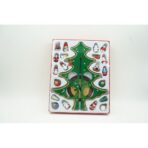 Decoratiune Craciun, Brad, Verde, 8 cavitati cu ornamente, 18.5 cm x 25 cm, Lemn, Embo - imagine 8